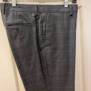 Banana Republic Men's Suit Pants Grey Windowpane Plaid! Slim 33x30